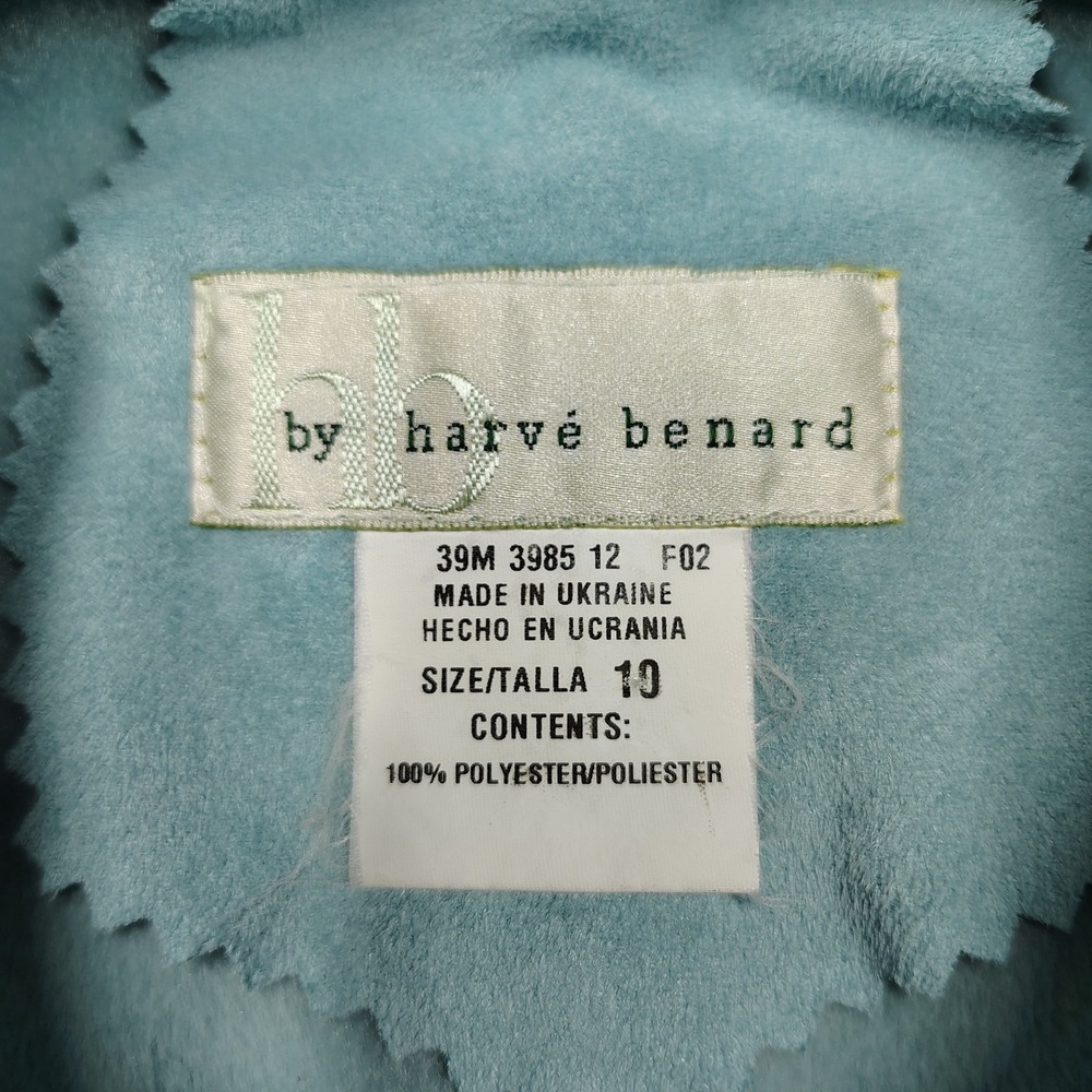 Harve Benard Blazer Jacket Womens‎ Size 10 Blue 100% Polyester Preppy Office - Picture 7 of 13